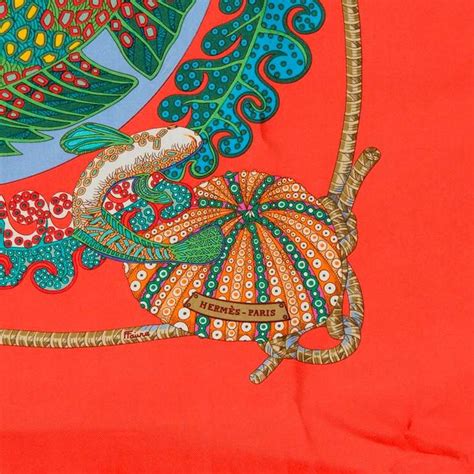 tropical print hermes scarf|authentic Hermes scarf label.